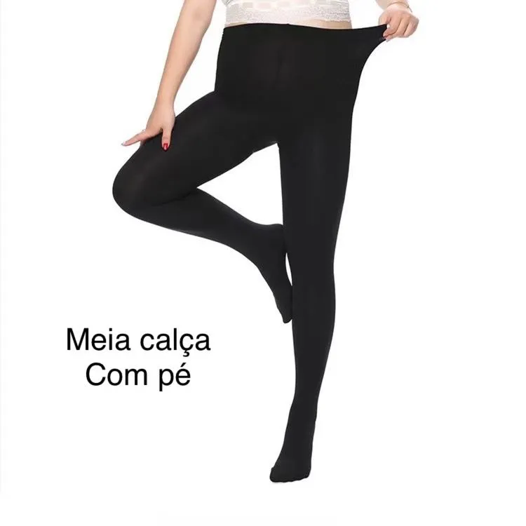 Meia Calça Fio 80 Com Pé Flanelada Clássica