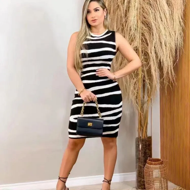 Vestido modal zebra linda bella