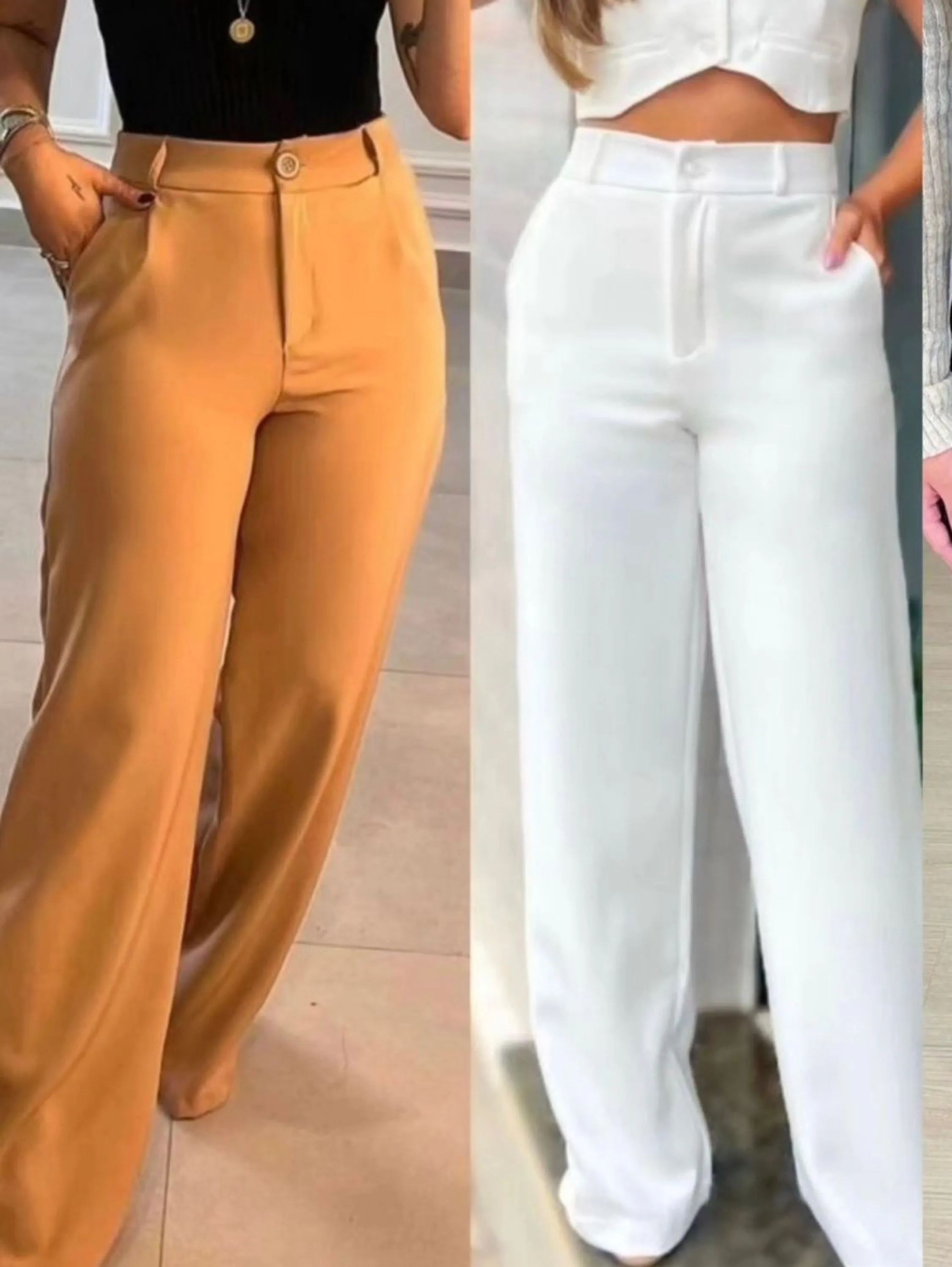 Calça pantalona alfaiataria linda bella