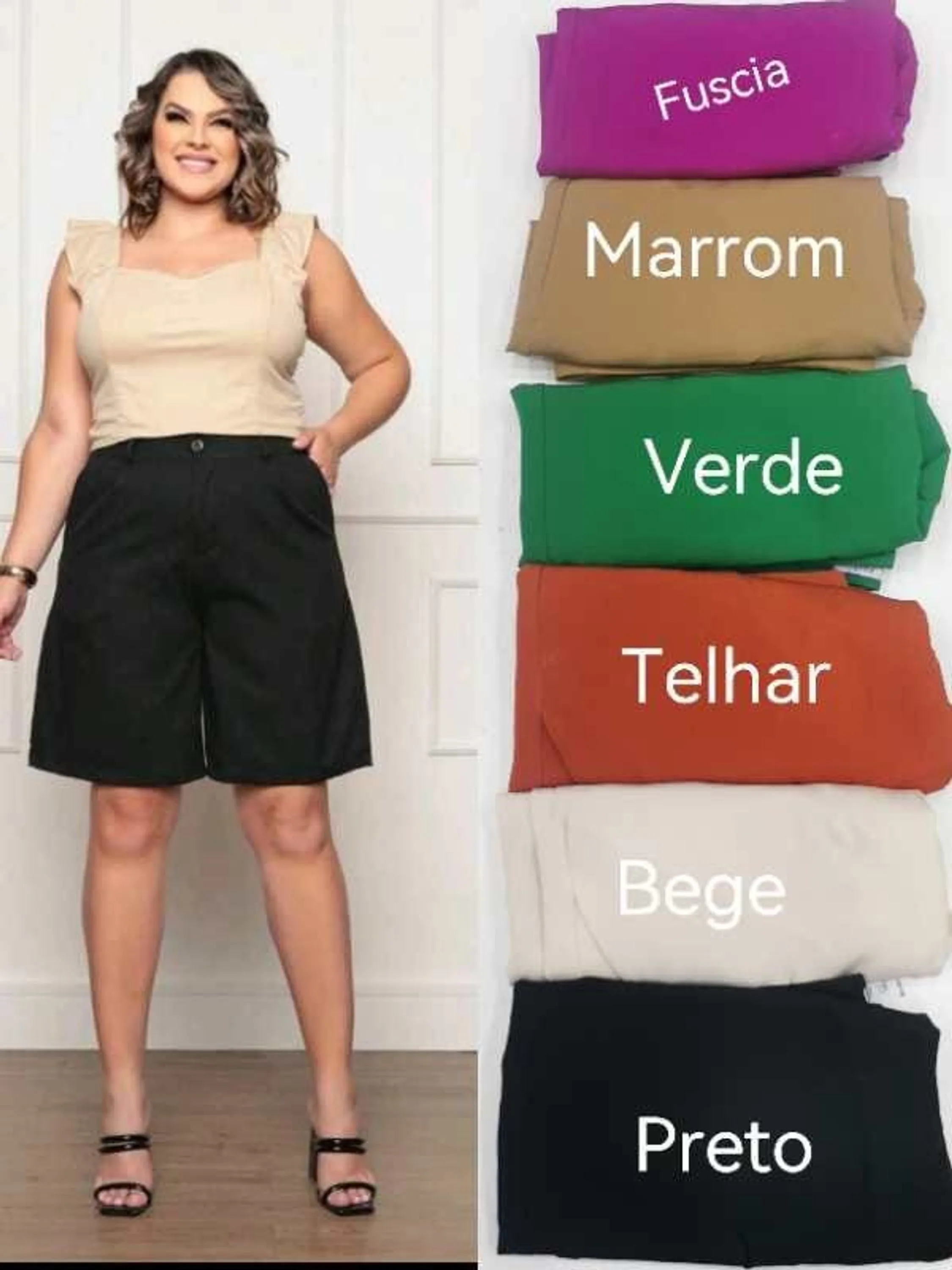 Bermuda plus size  alfaiataria feminino