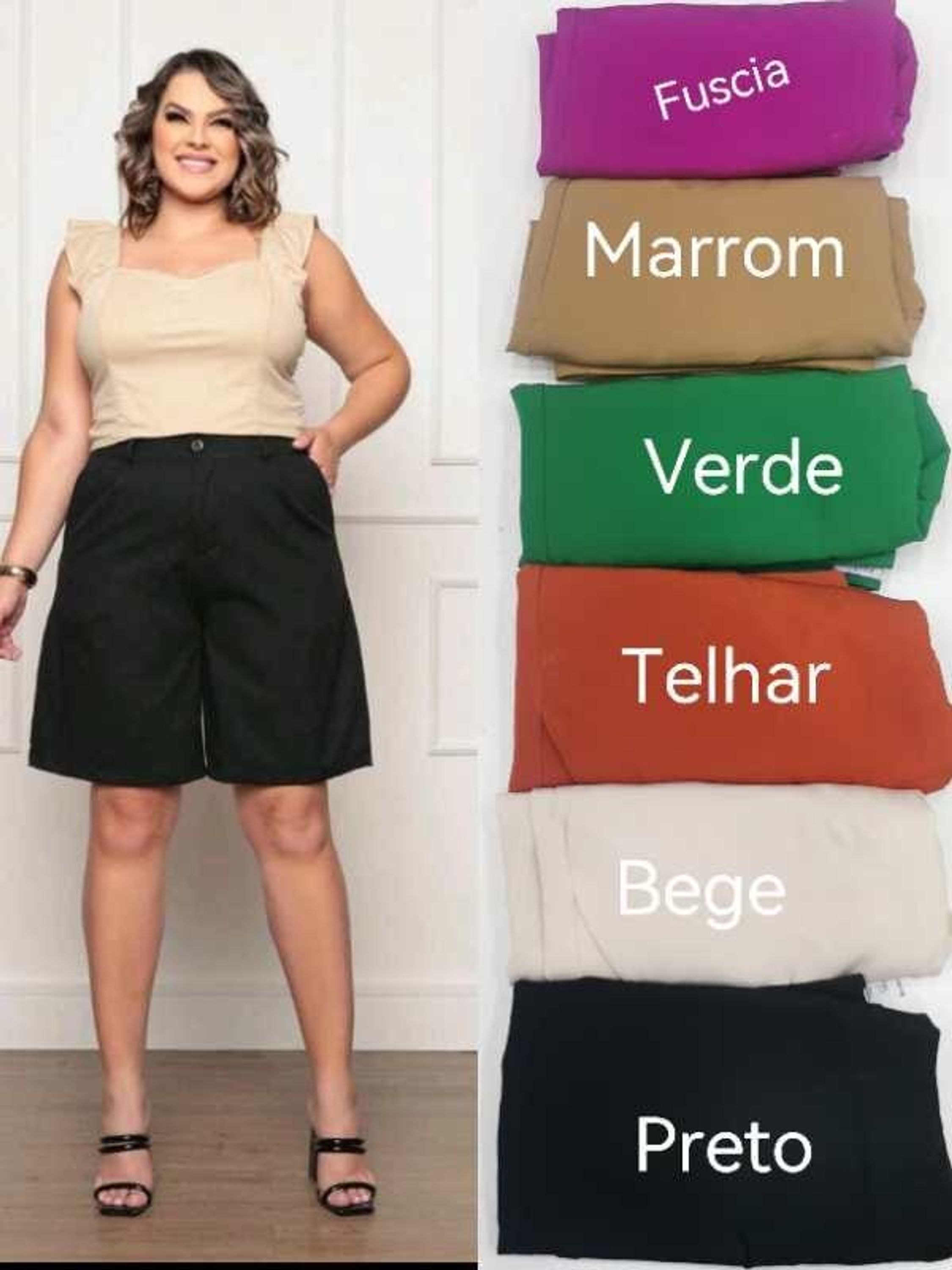 Bermuda plus size alfaiataria feminino