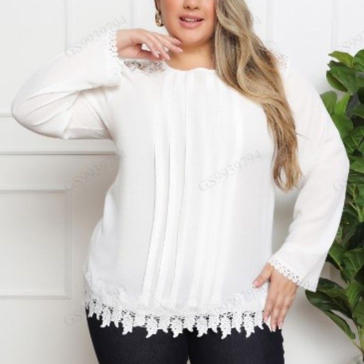 Blusa manga longa plus size fy796