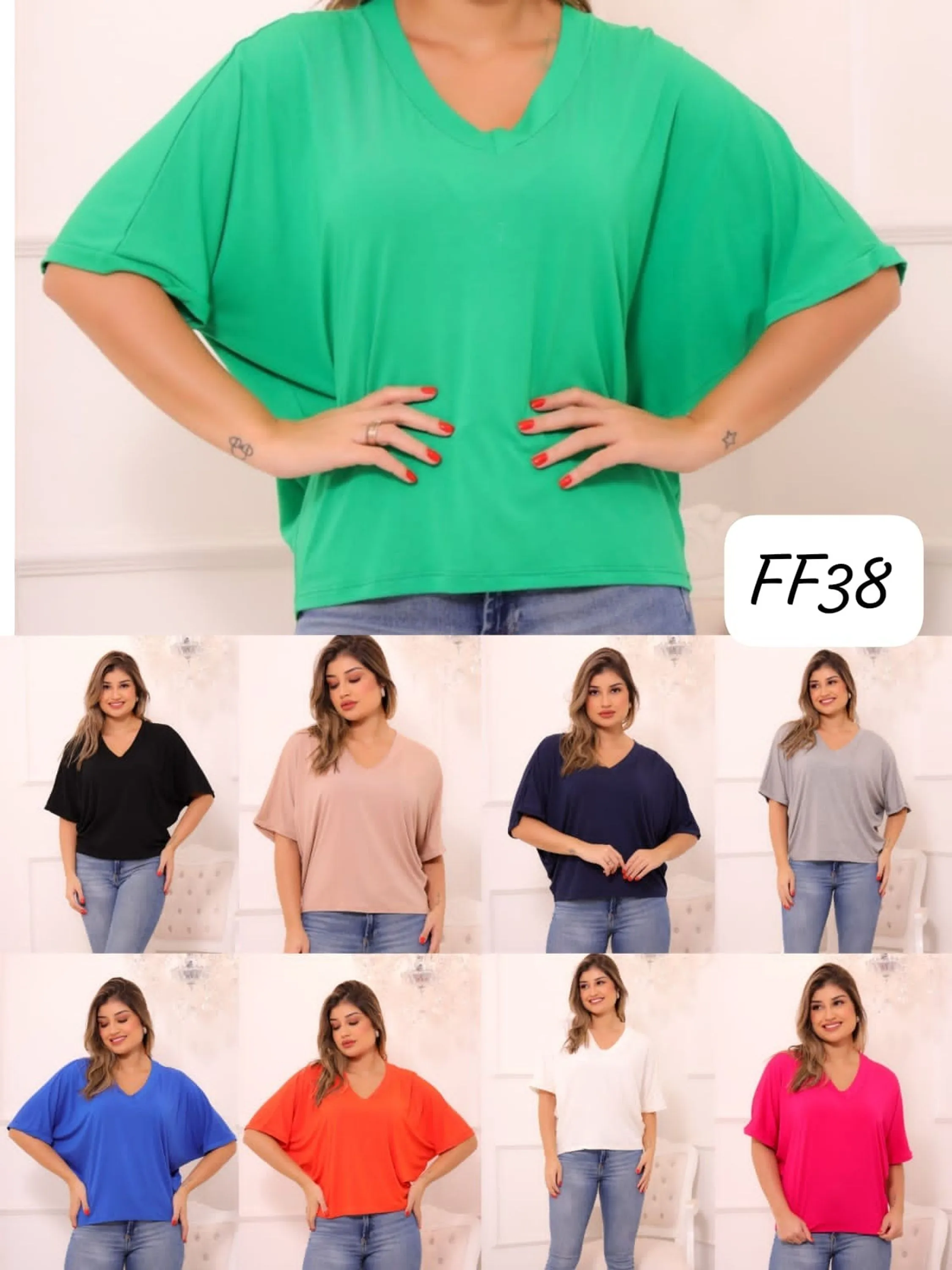 Novidade blusa morcego viscolycra FF38