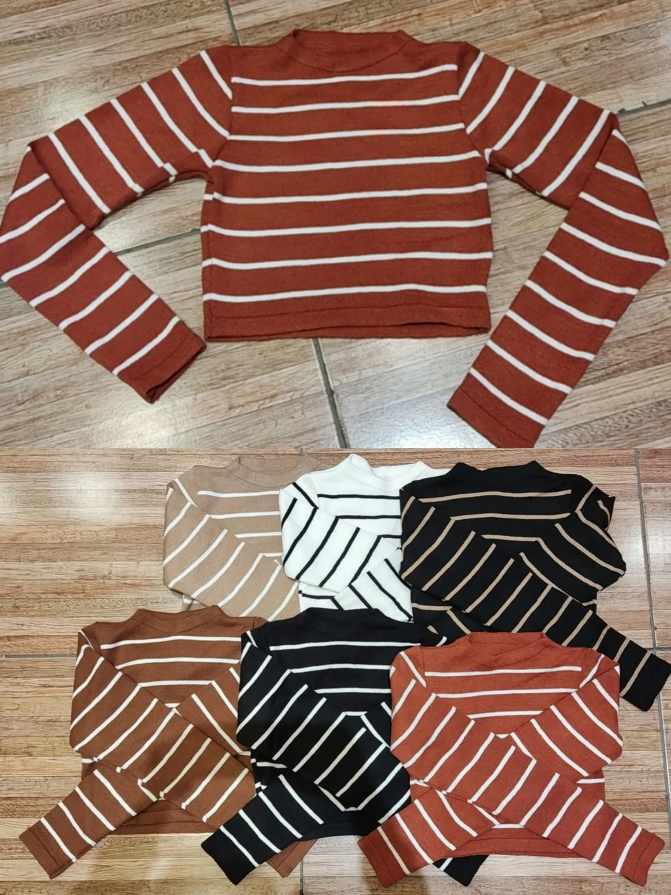 Reposição blusa tricô modal listrada