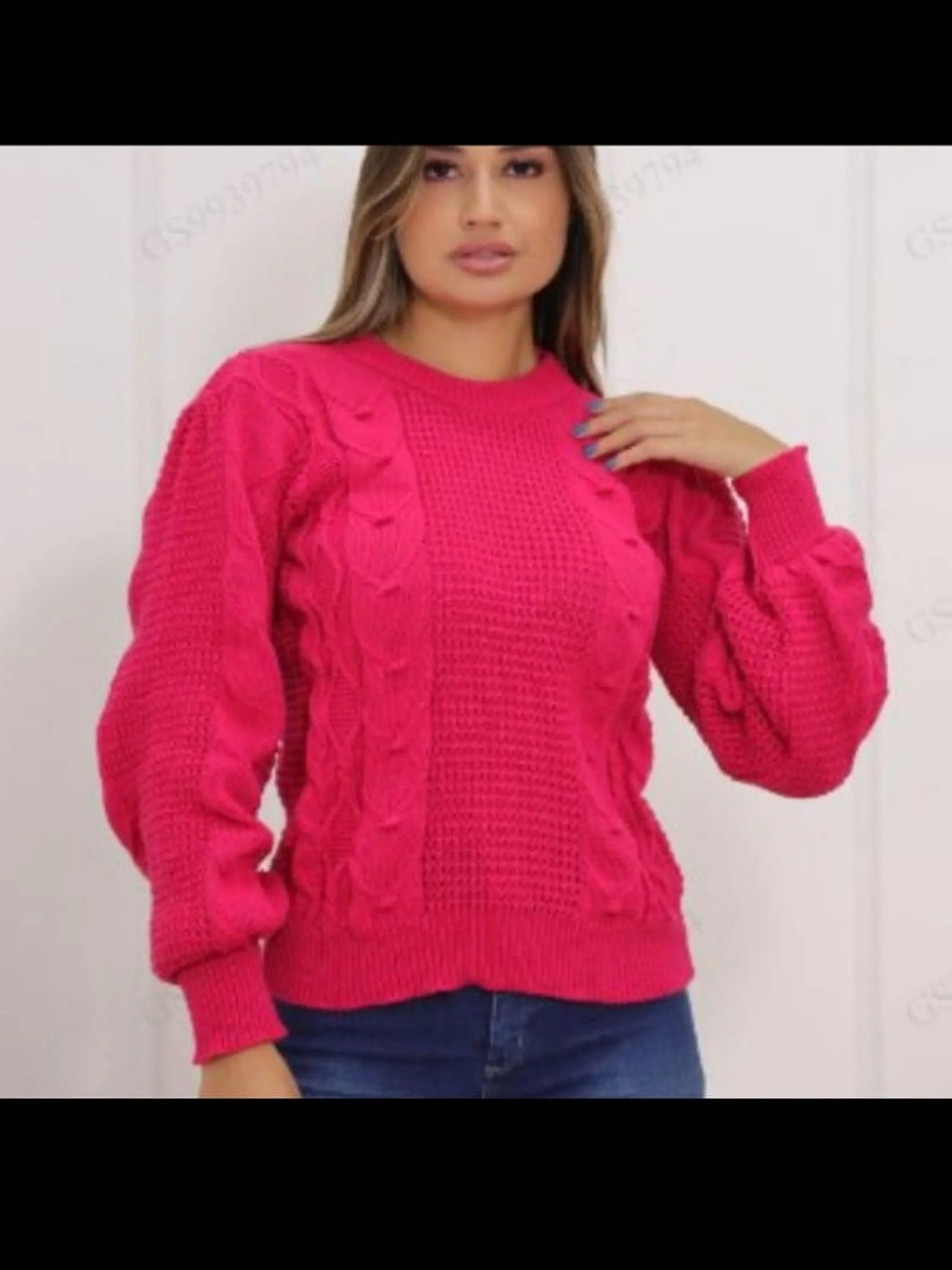 Blusa manga longa tricô modal com detalhes na frente