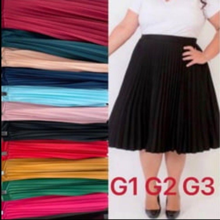 Saia Midi plissada plus size
