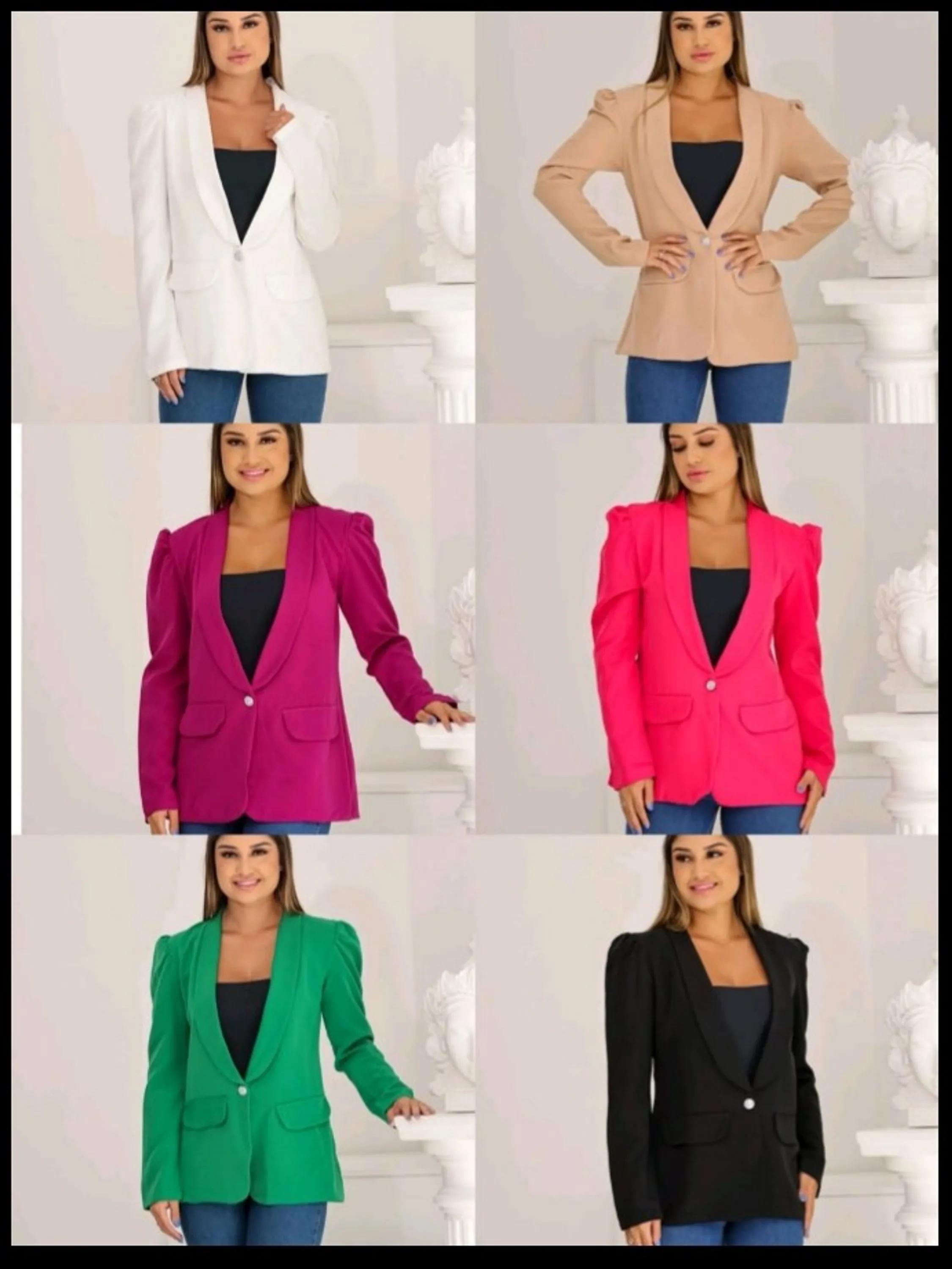 Blazer alfaiataria manga princesa com um botão