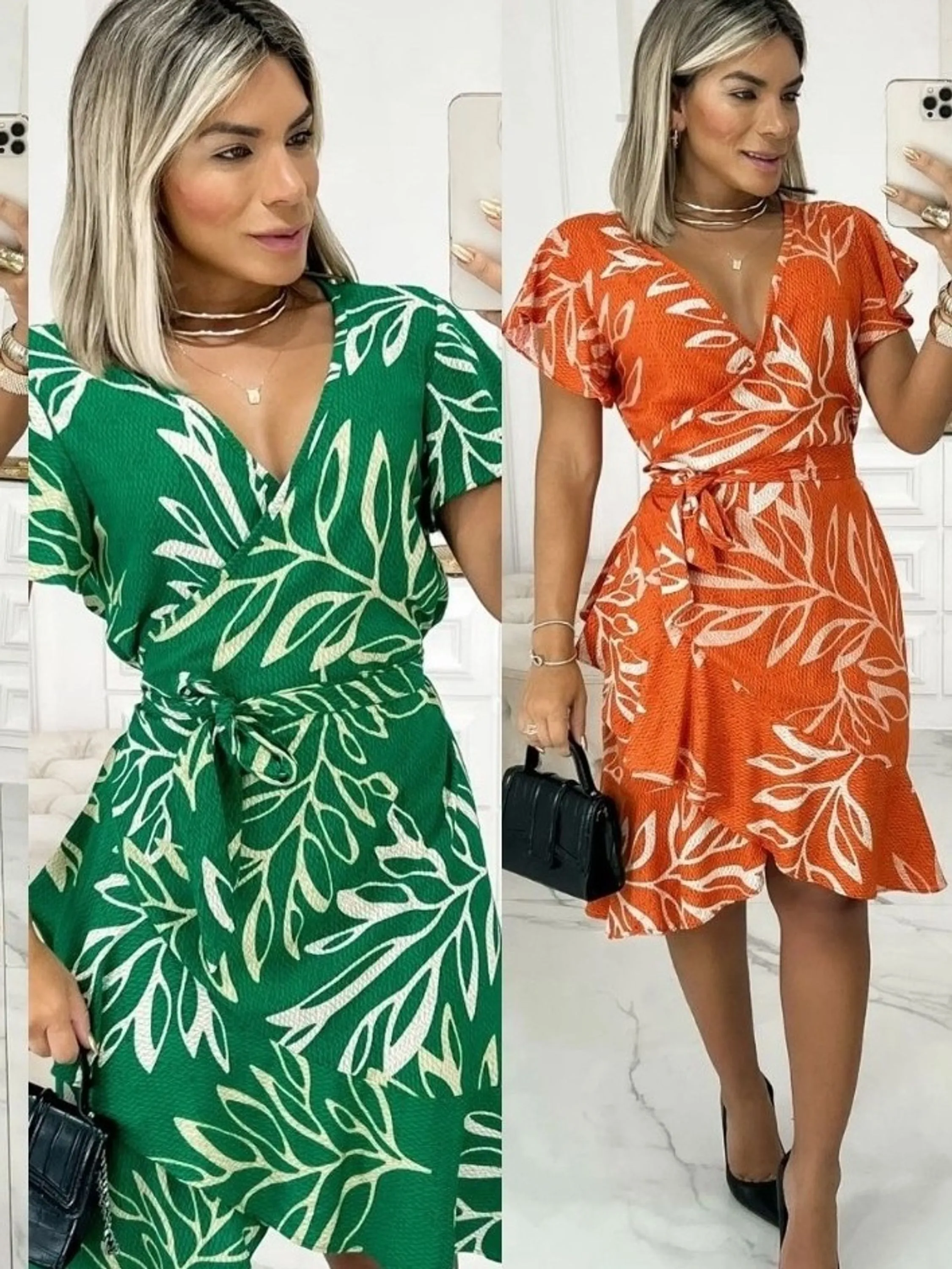 Vestido envelope em tecido duna