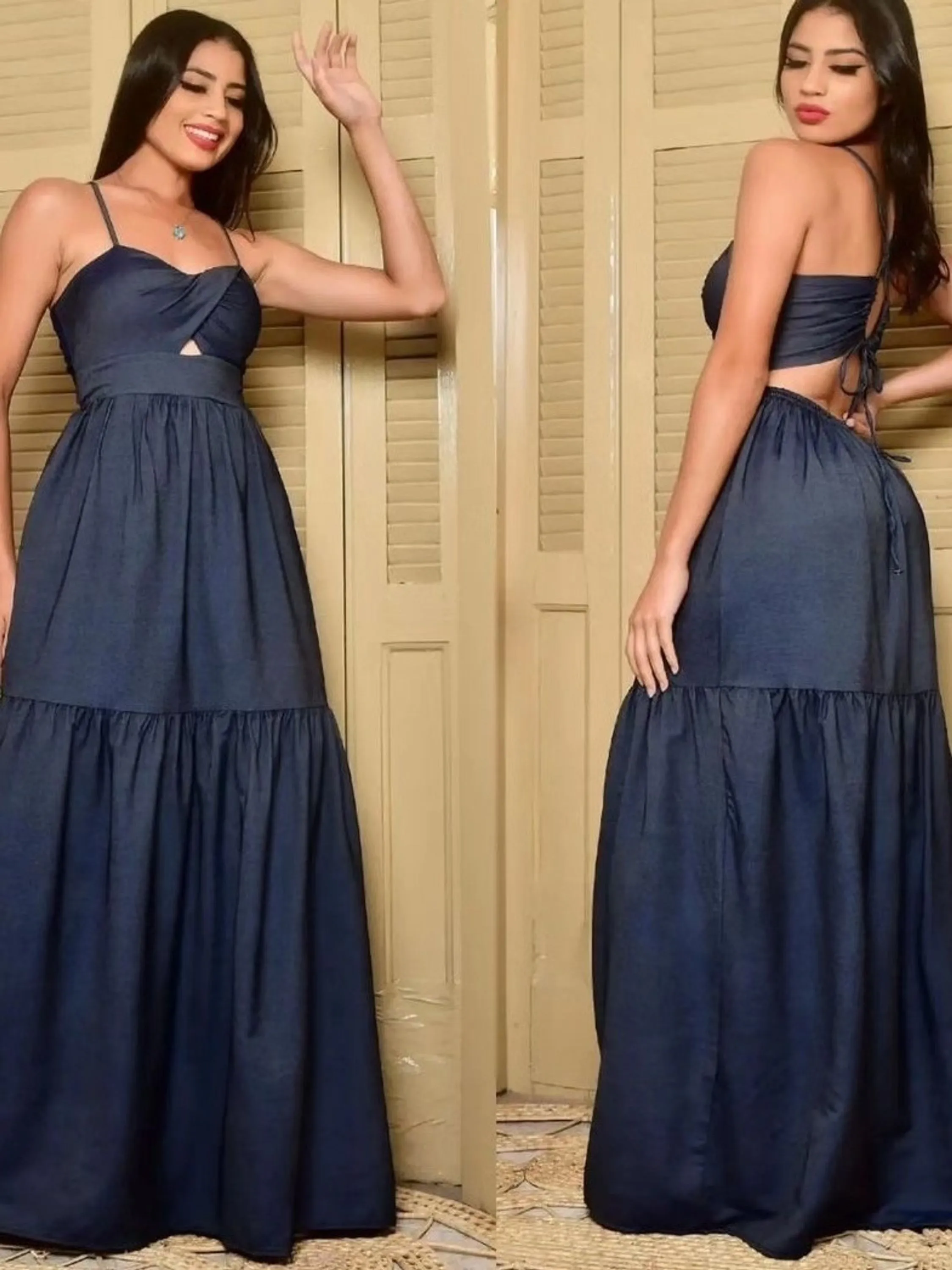 Vestido em chambray