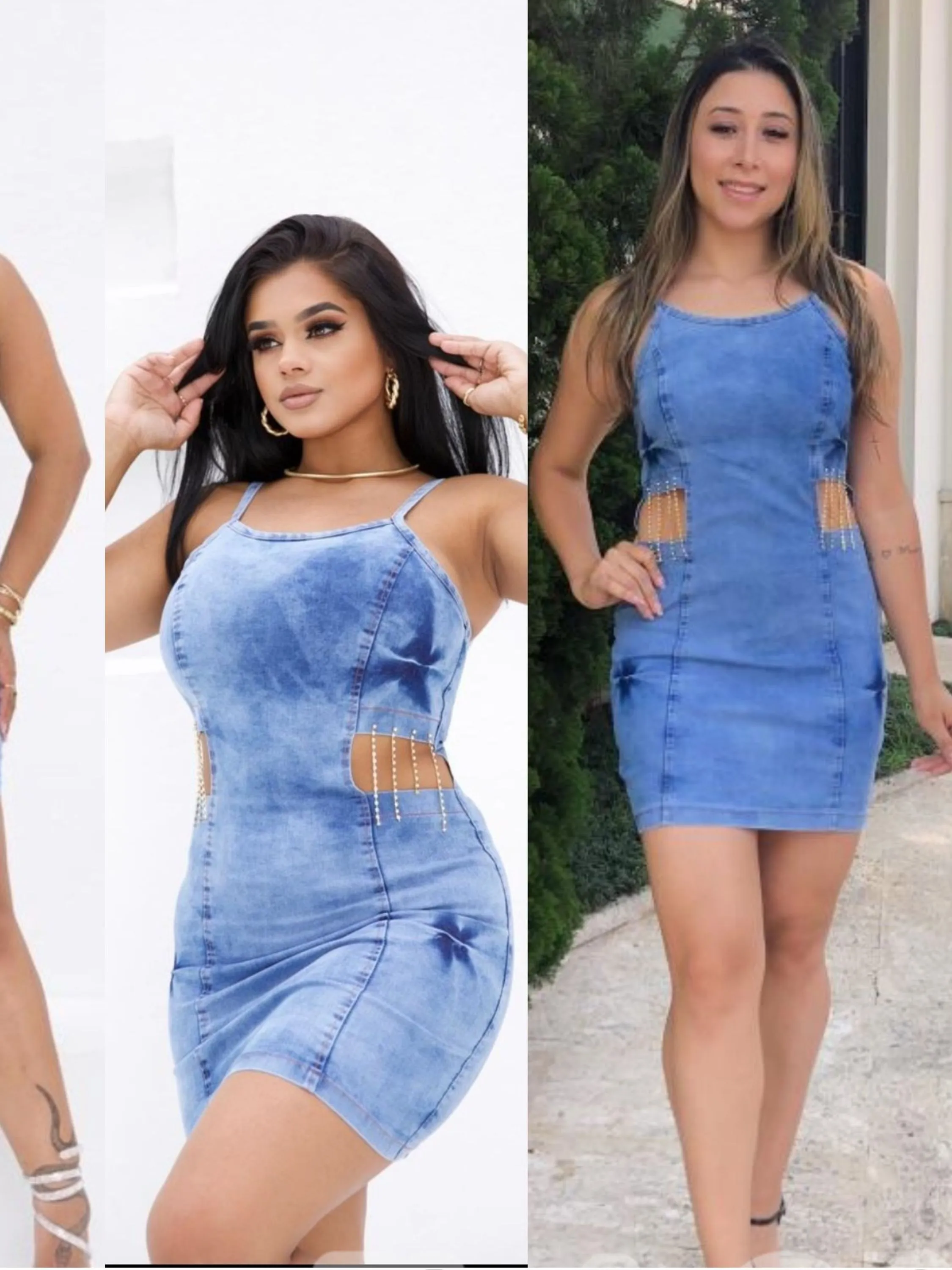 Vestido curto em jeans