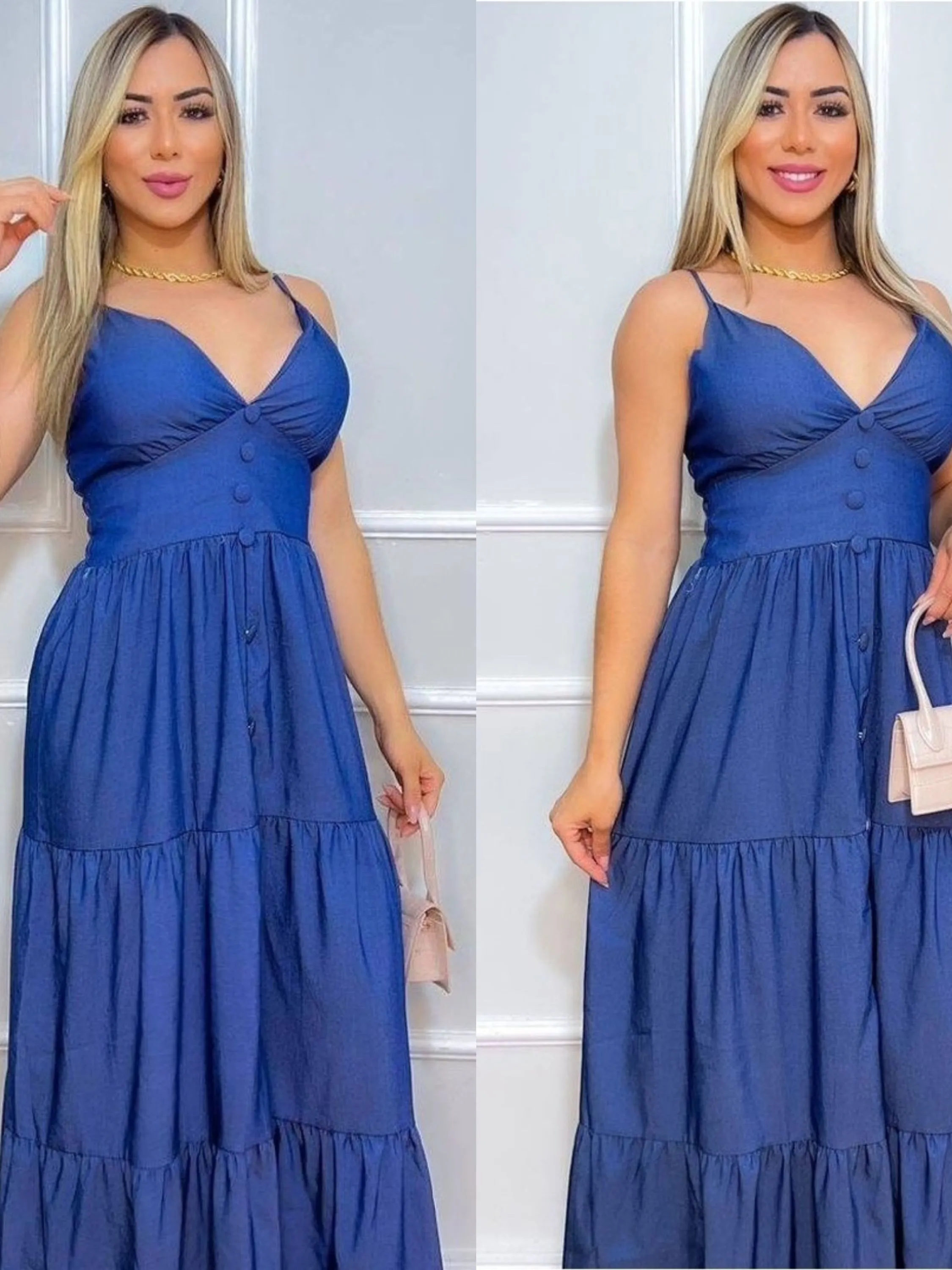 Vestido em chambray