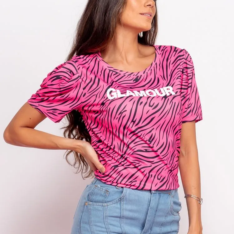 Camiseta feminina zebra moda feminina W2052