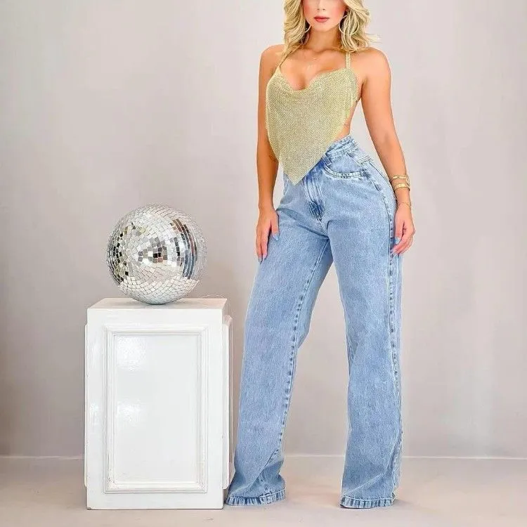 Calça jeans wide leg