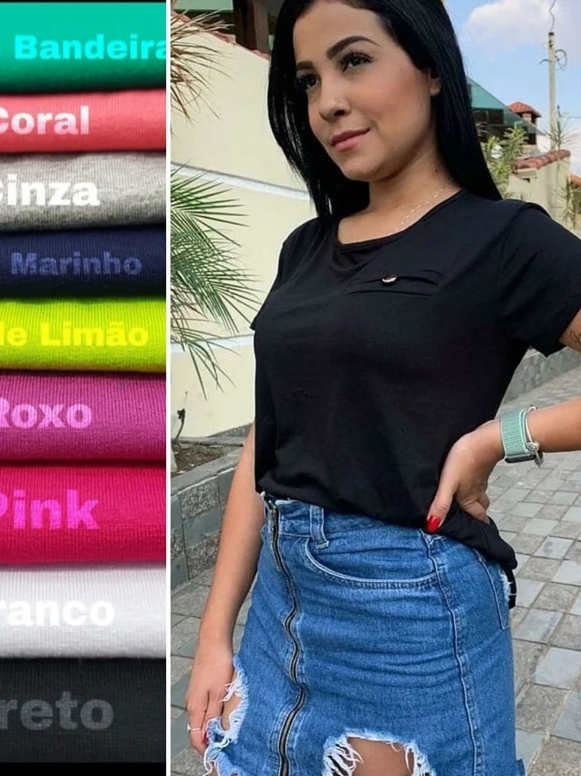 Blusa bolso falso c botão