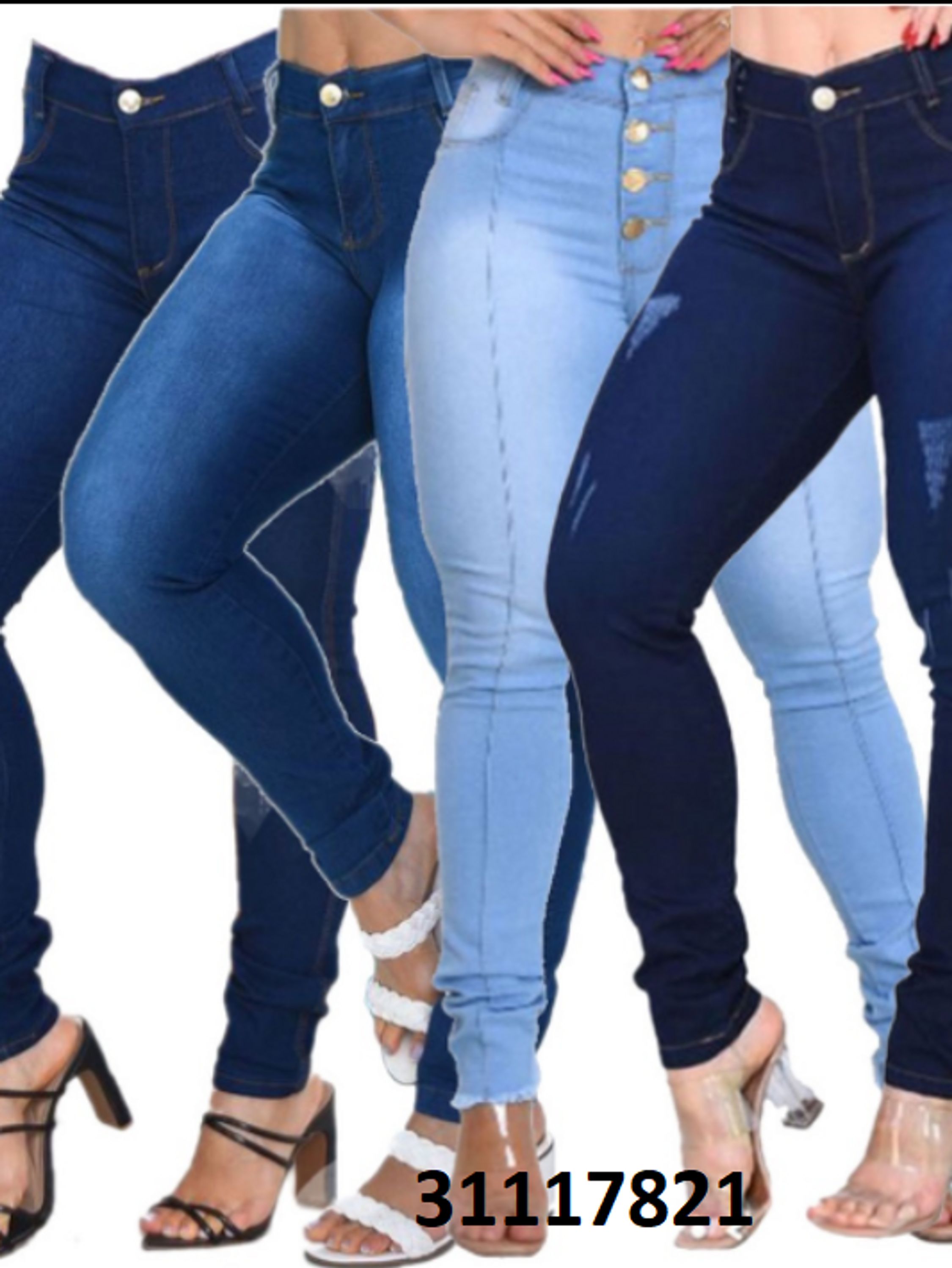 Calça jeans skinny cores variadas e modelos variados conforme a disponibilidade