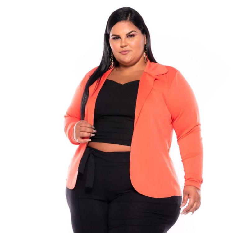 Blazer Neoprene Curto Plus Size 51116286 LUKI MODAS 0107