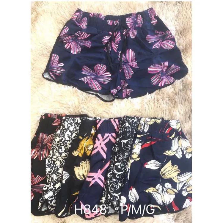 Short Feminino Estampado Tecido Crepe Importado H848 Luli Fashion