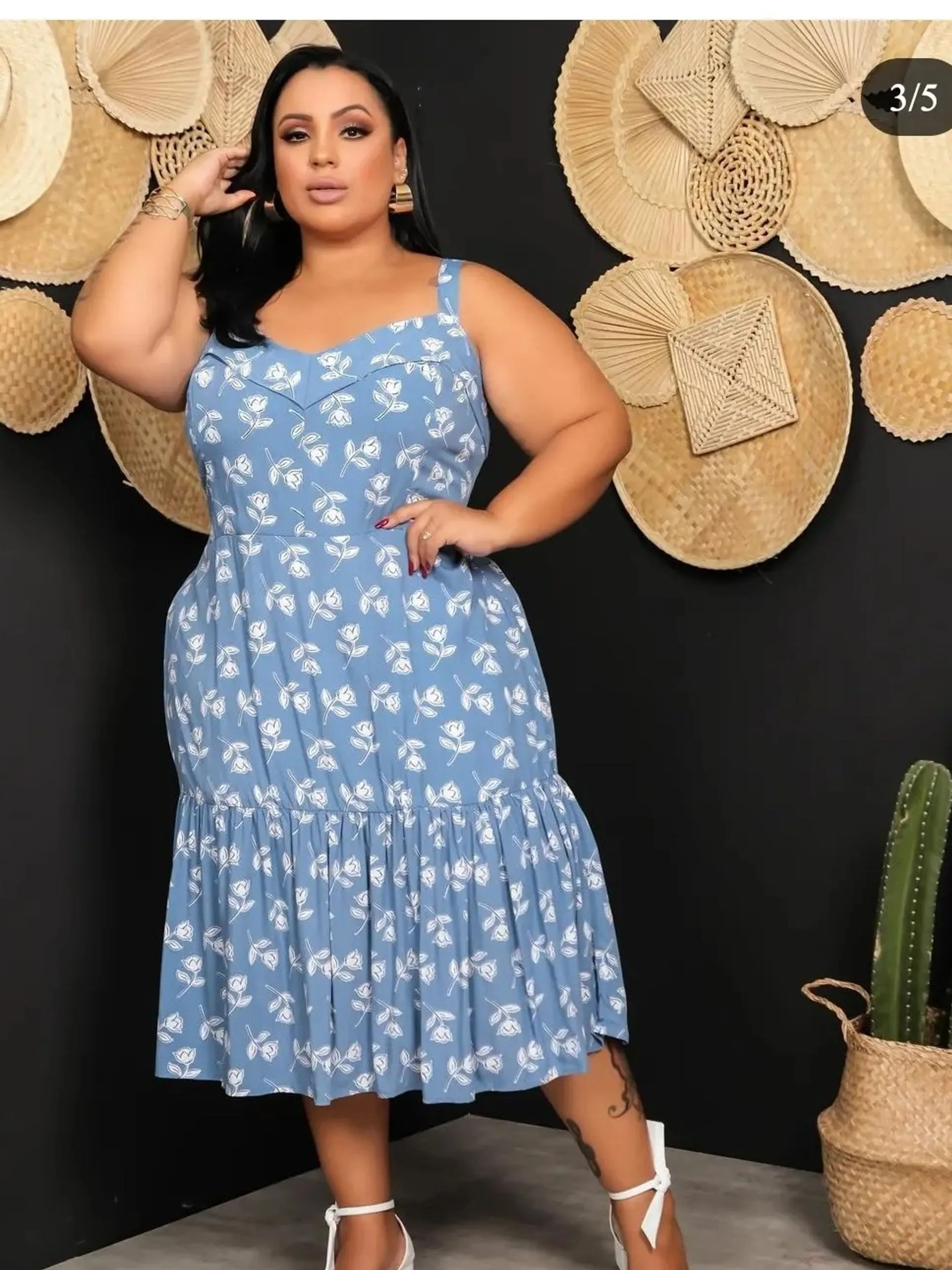 Vestido plus size tecido viscolinho