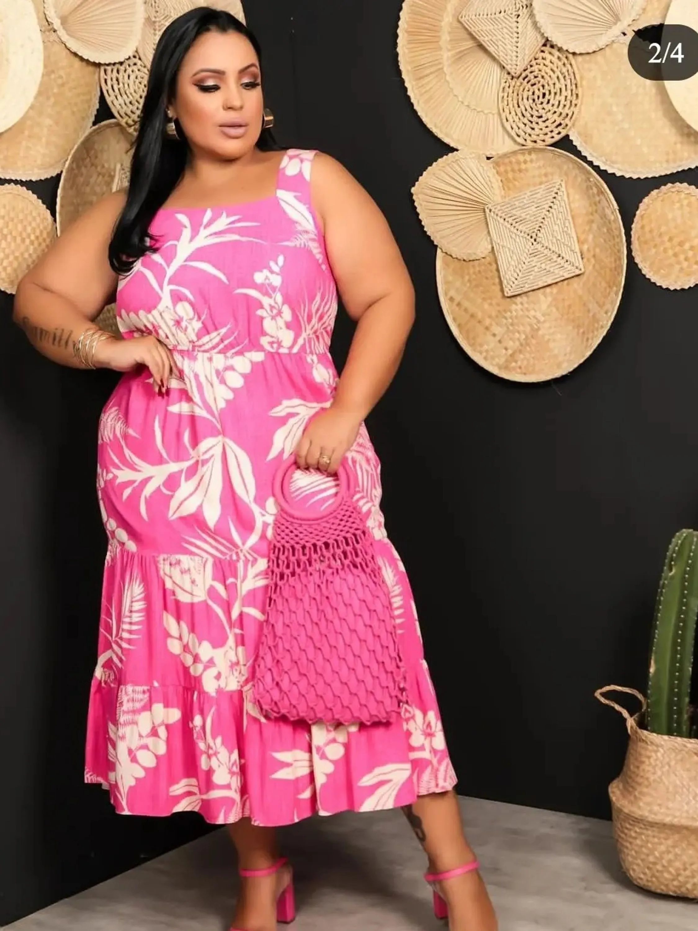 Vestido plus size tecido viscolinho