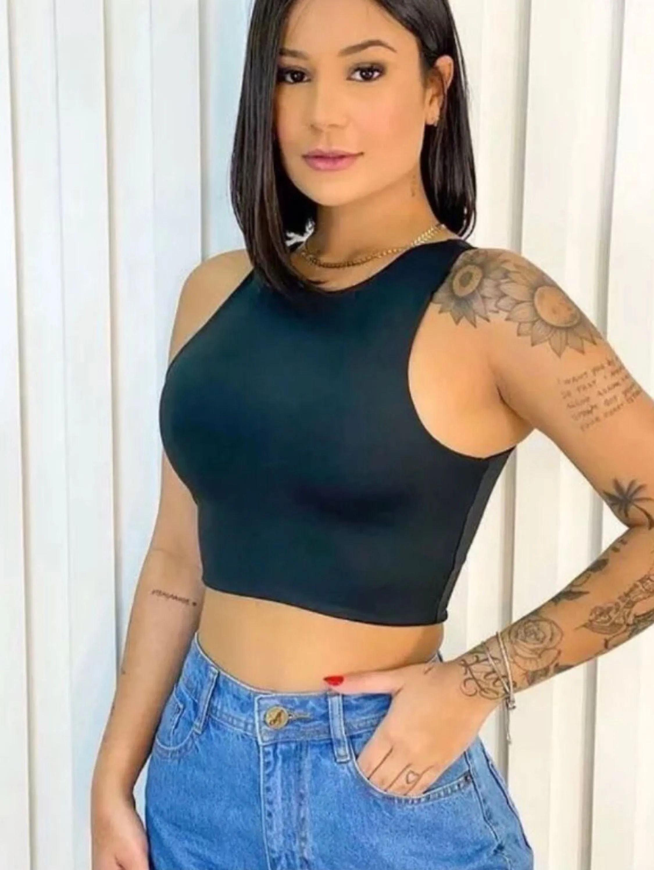 Croped feminino suplex romântic forrado moda verão 23023