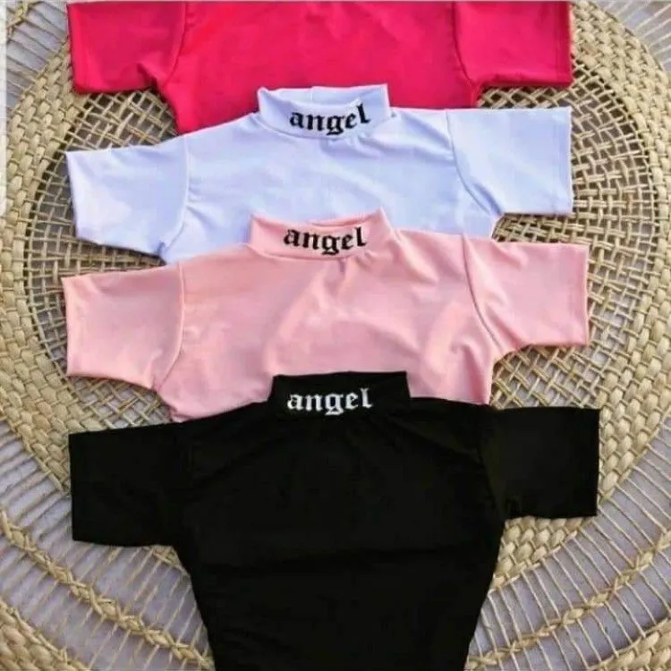 CROPPED ANGEL FEMININA BLUSINHA CURTA GOLA ALTA REF DE -115