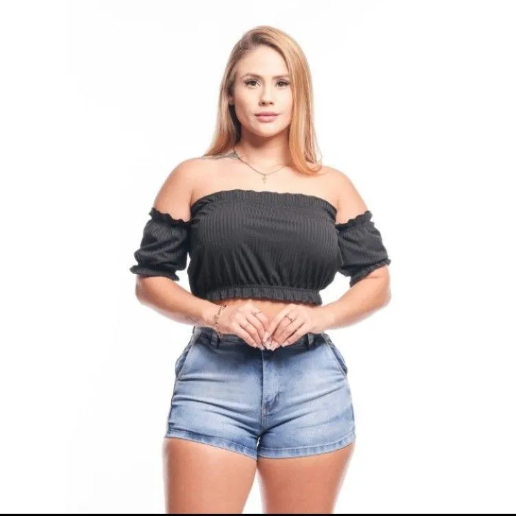 REF 443 CROPPED FEMININA CANELADO