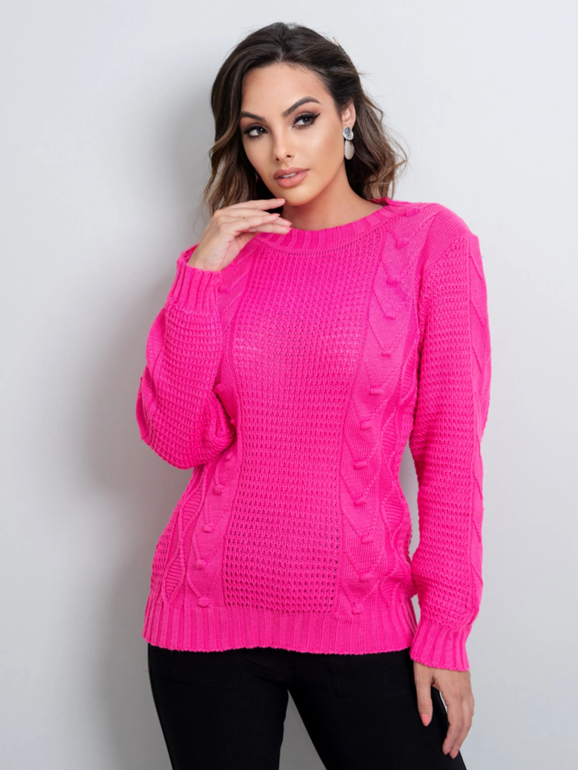 BLUSA DE FRIO MODA FEMININAS TRICOT Blusa Trama