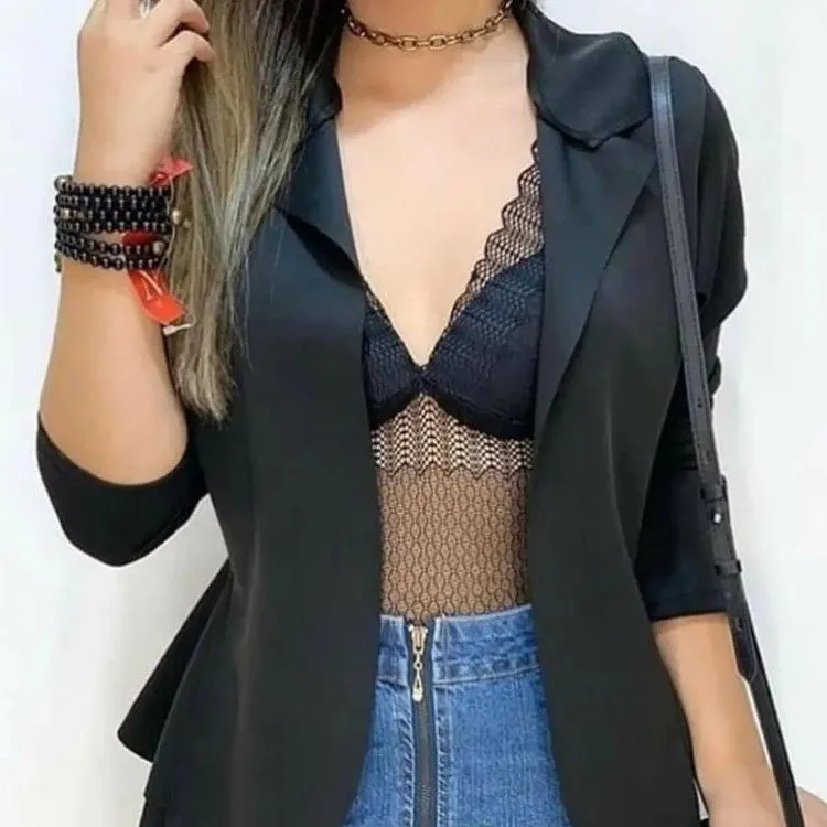 Blazer Neopreme Moda Blogueira Outono Inverno Modinha Gringa