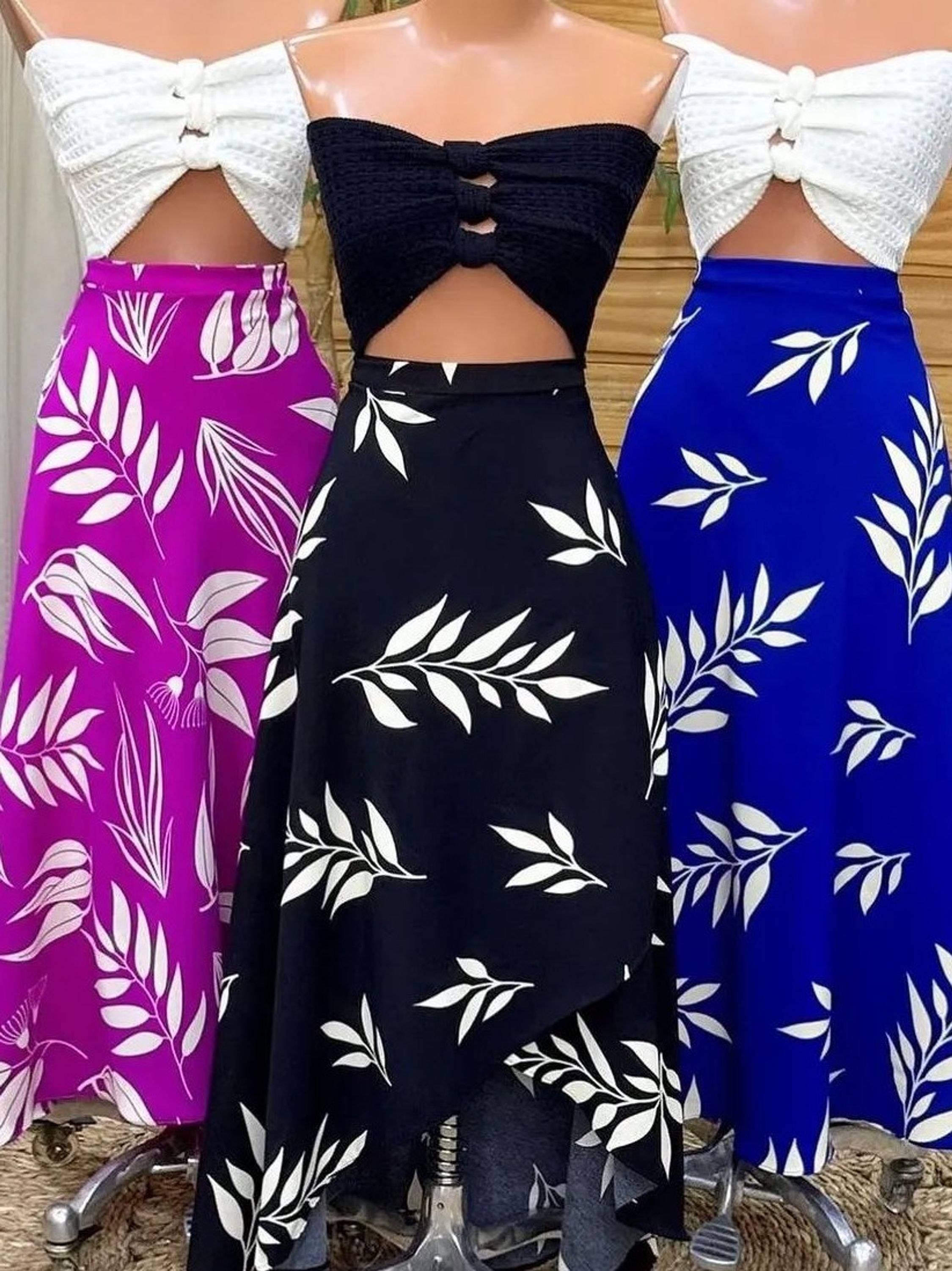 Saia Envelope Estampas Florais Moda Blogueira Modinha