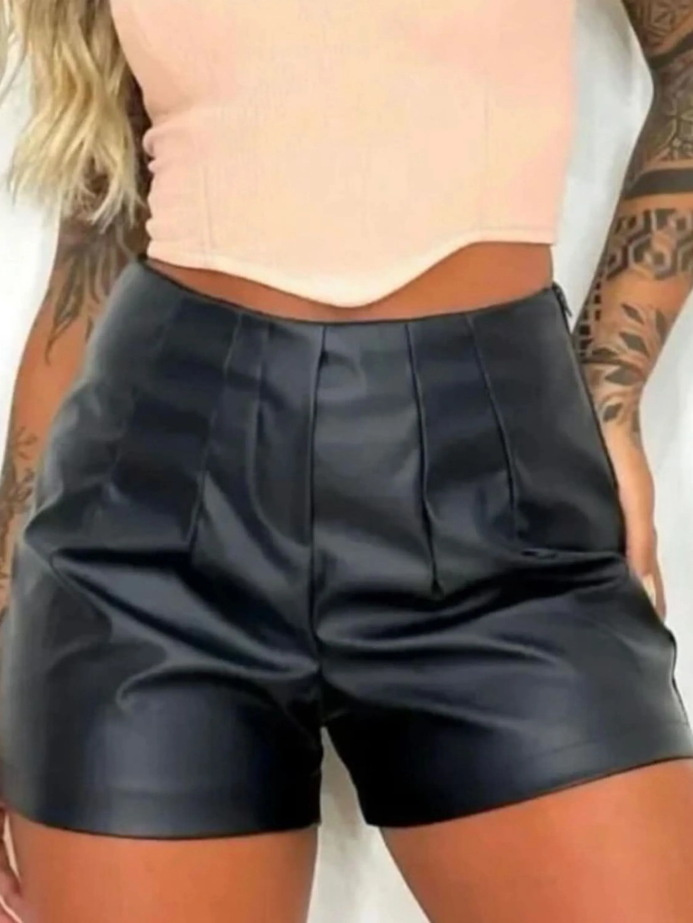 Shorts Zara Couro Eco