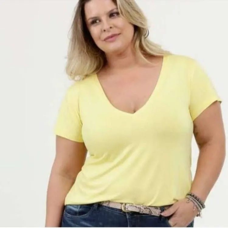 Blusa Plus Size Feminina Manga Curta