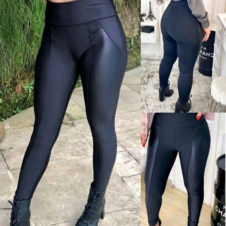 Calça legging feminina tecido estica grosso Maya Modas