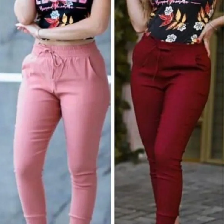 Calça jogger com bolso tecido bengaline Maya modas