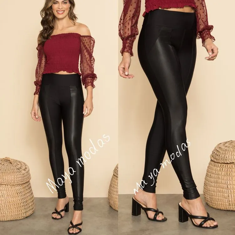 Calça leggings tecido flanelada estica Maya modas