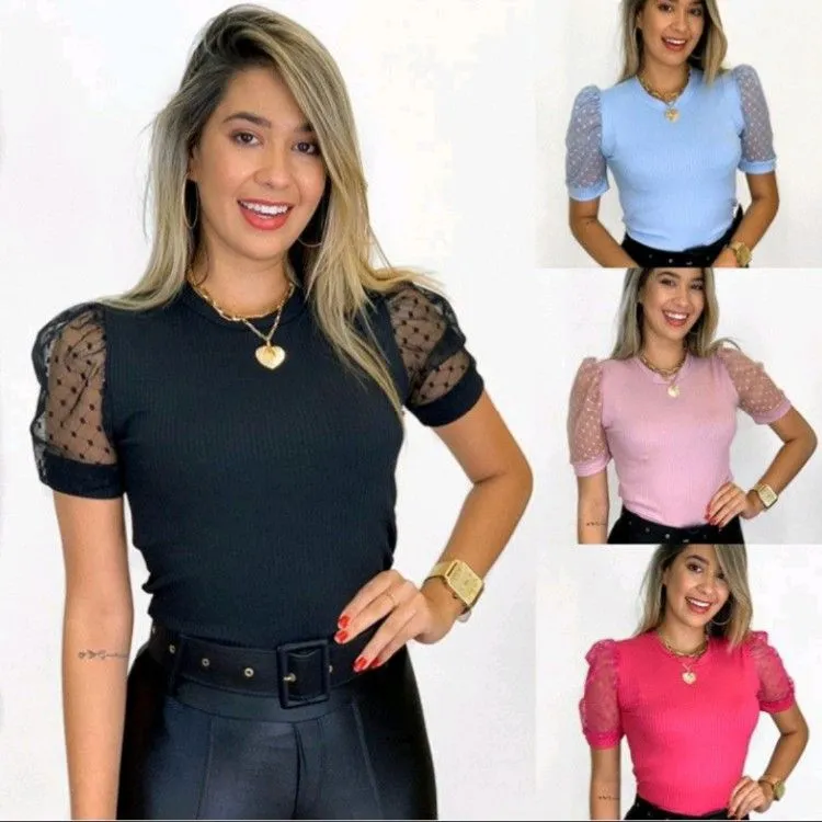 Blusa canelado estica Maya modas