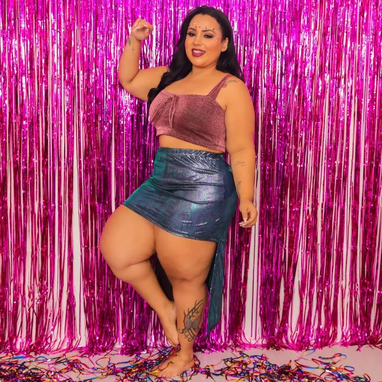 PLUS SIZE Mini saia carnaval cauda sereia