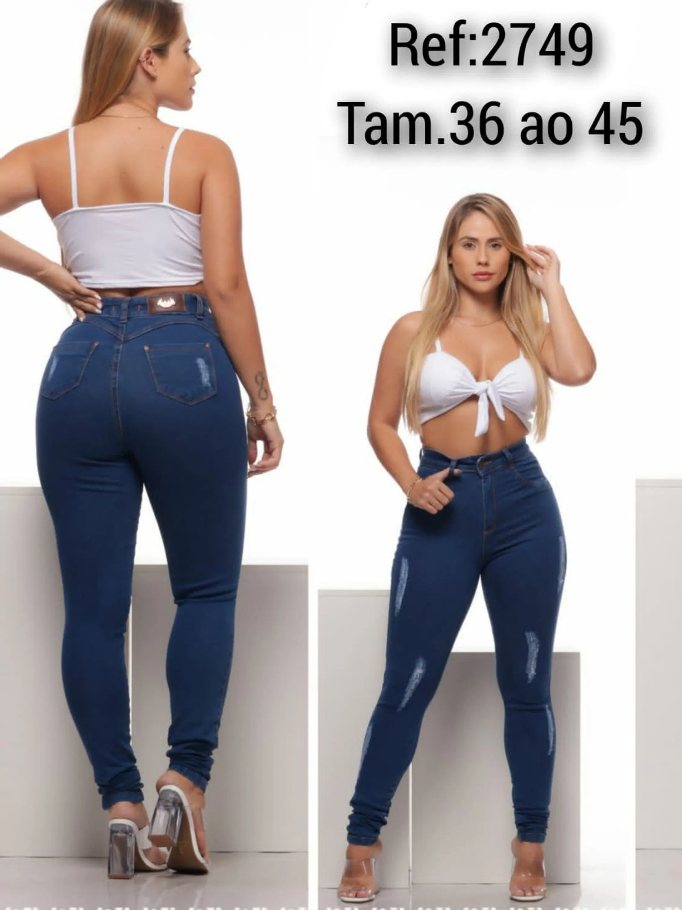 Calça jeans feminina modelo Skinny Jeans Premium levanta Bumbum, disponível do 36 ao 46,o melhor Jeans do Mundo é aqui !!!