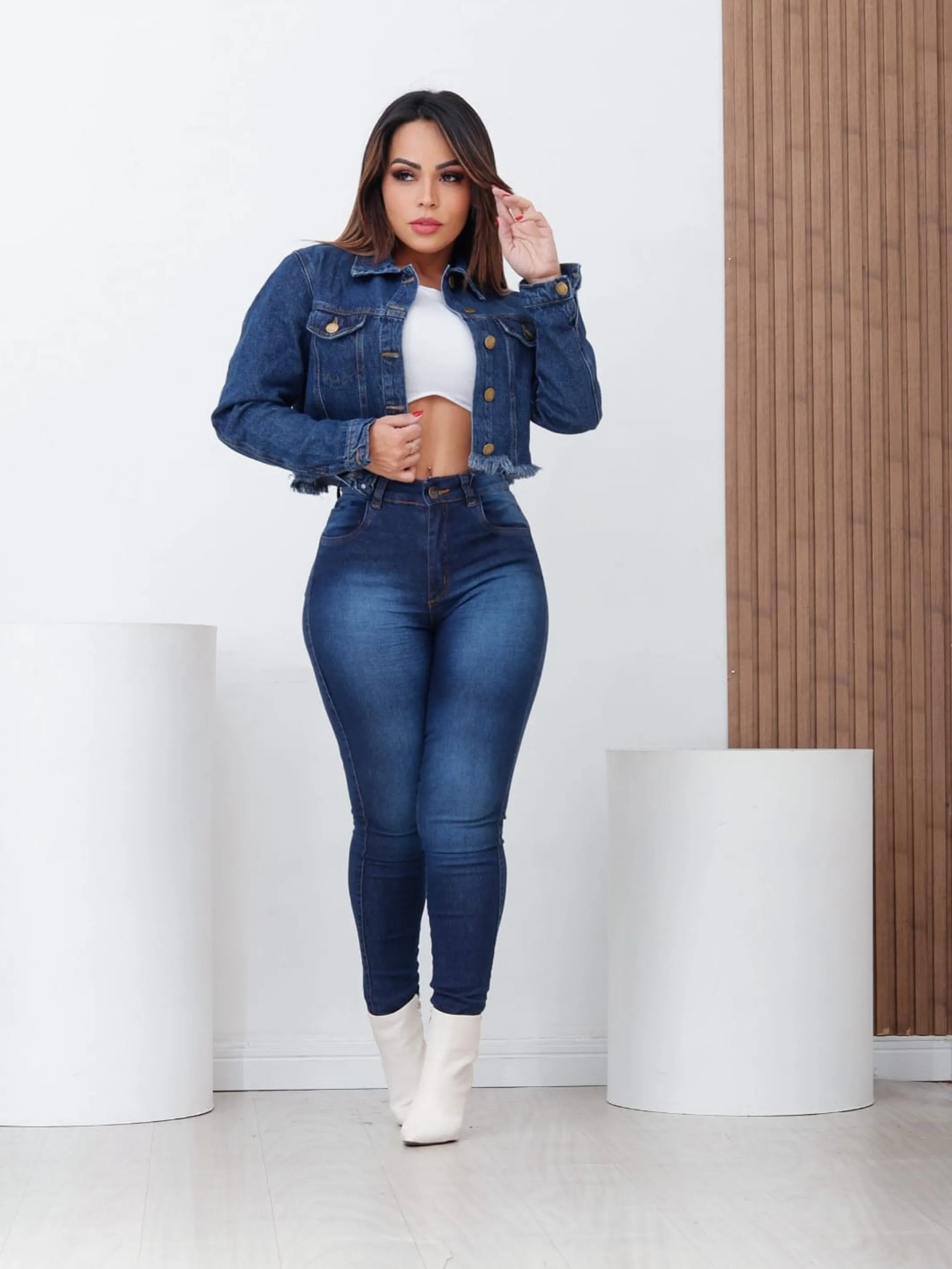 Jaqueta jeans feminina destroyer tamanhos ,o melhor jeans do mundo !!!!