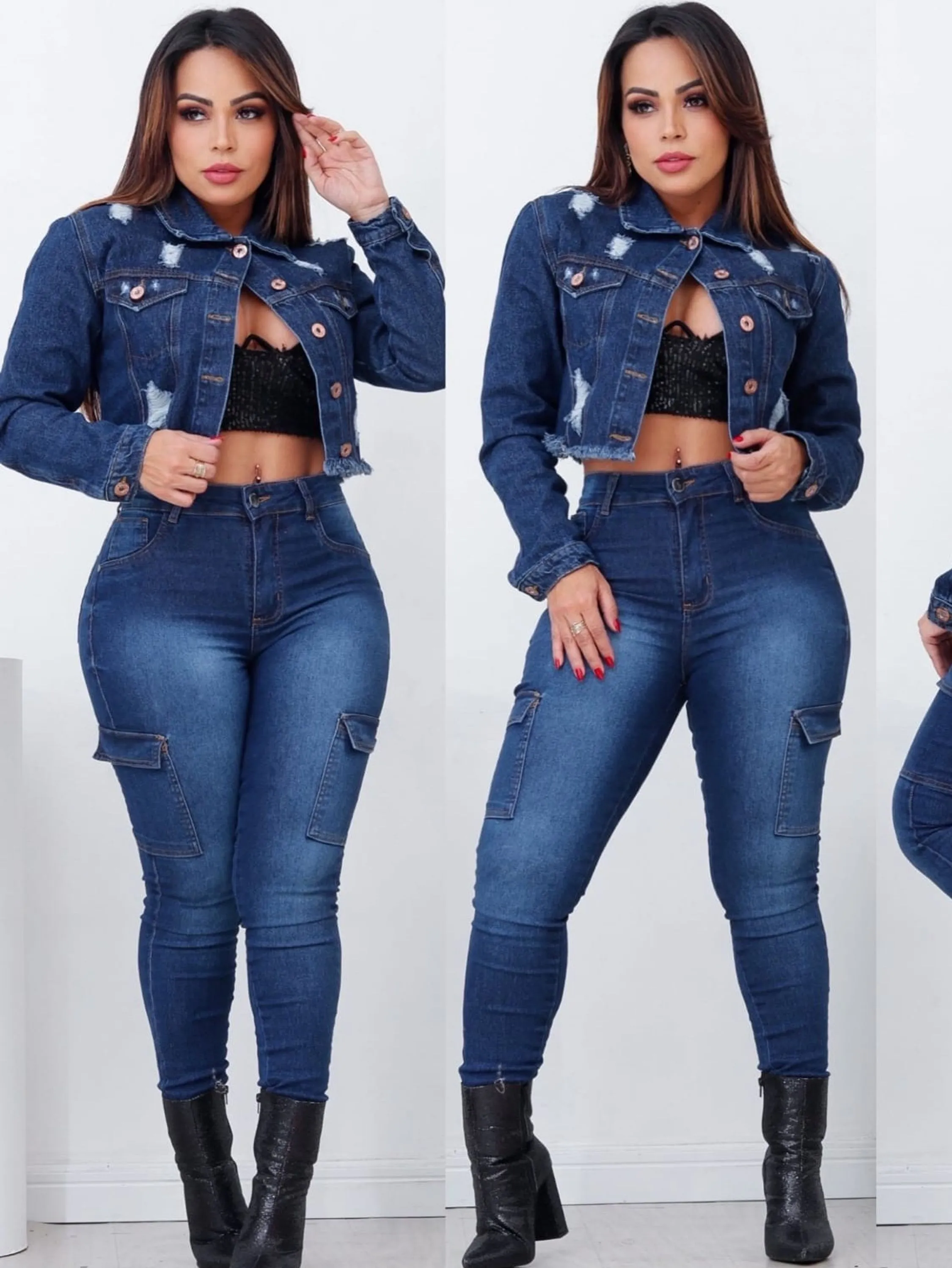 Jaqueta jeans feminina destroyer tamanhos ,o melhor jeans do mundo !!!!