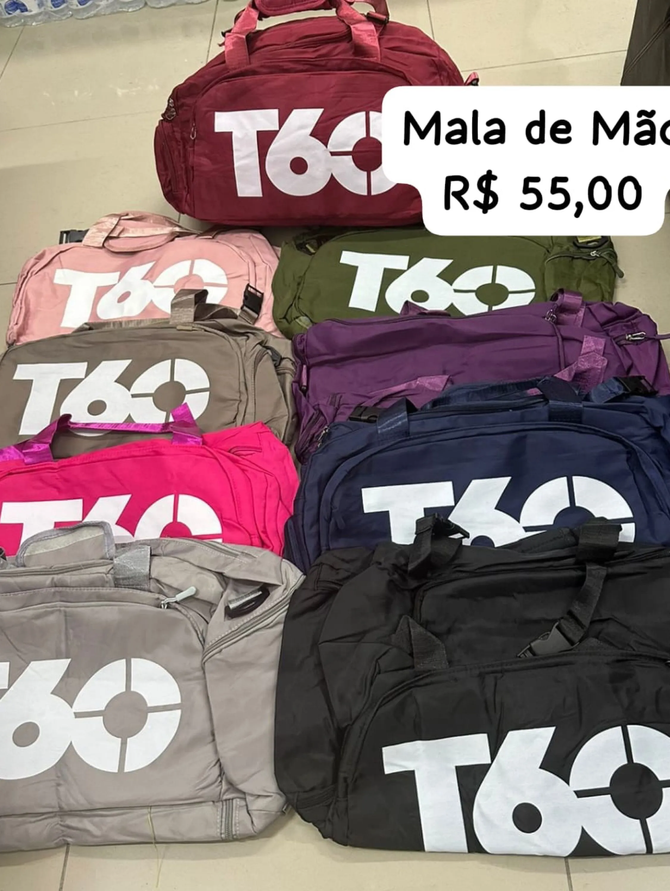 Mala de mão T60, pacote com 6 mochilas sortidas