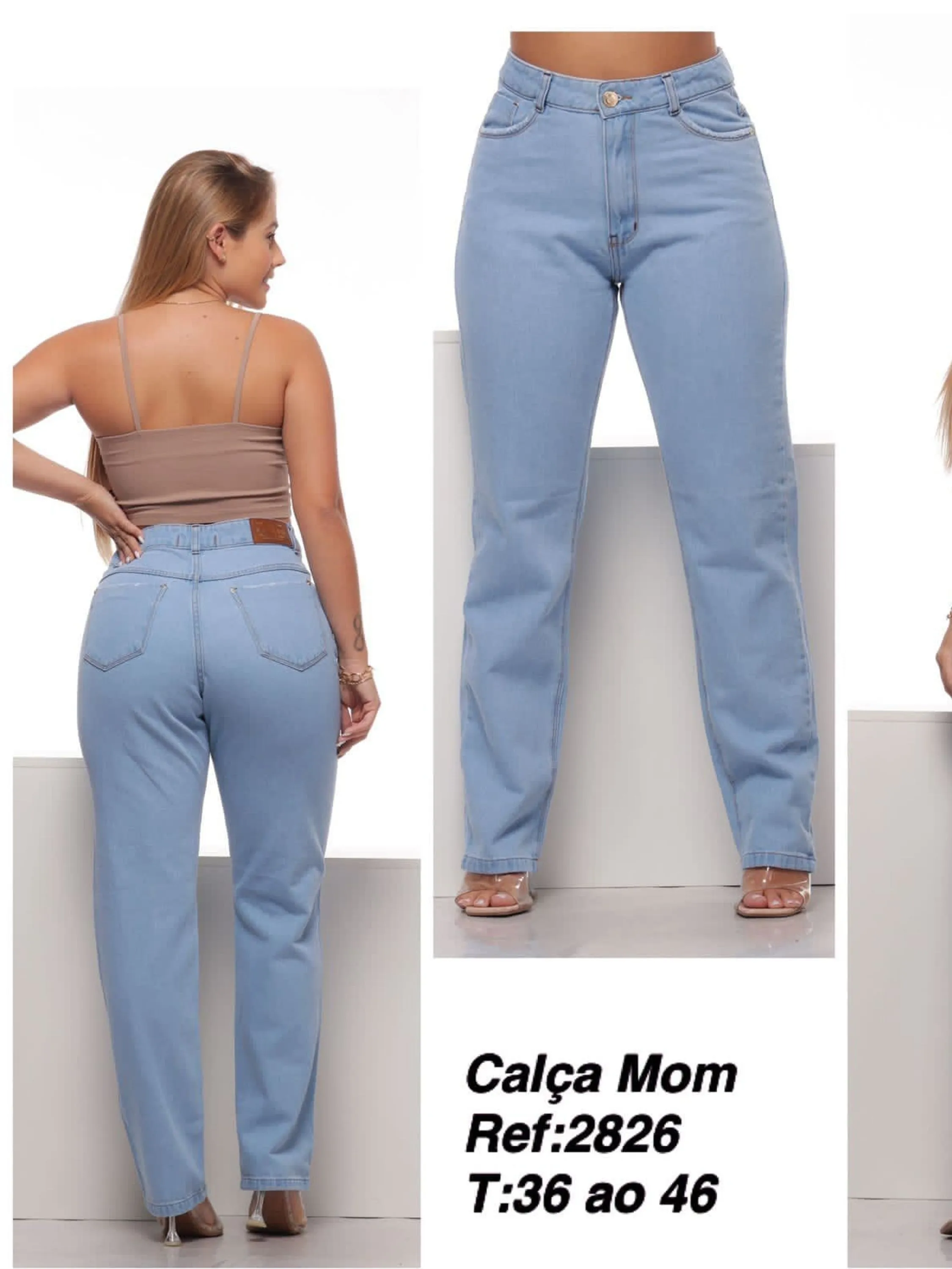 Mom Jeans clara Feminina modelo exclusivo levanta Bumbum,o melhor jeans do Mundo!!!!