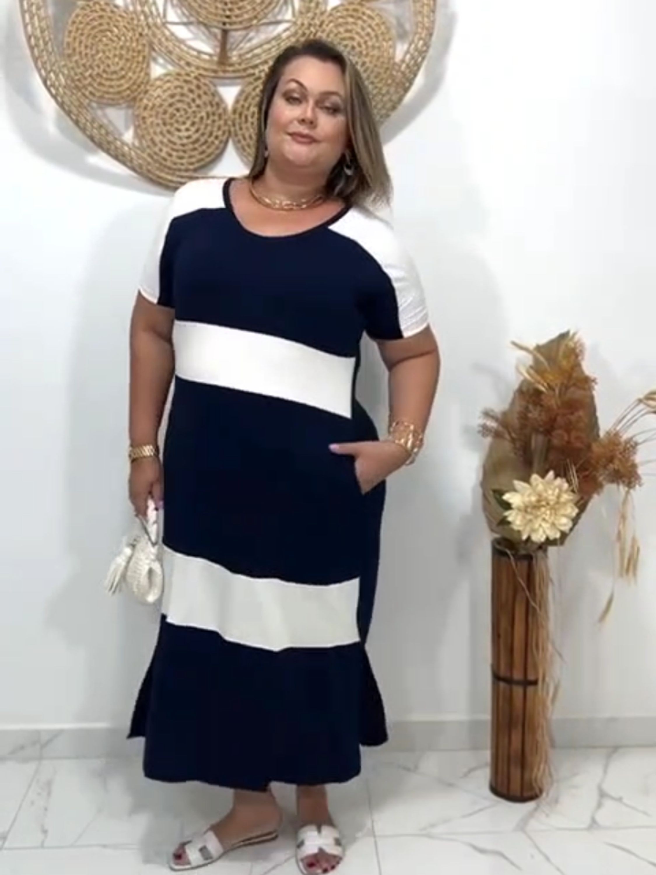 Vestido Manguinha em Viscolycra veste PLUS SIZE do 40 ao 50/52