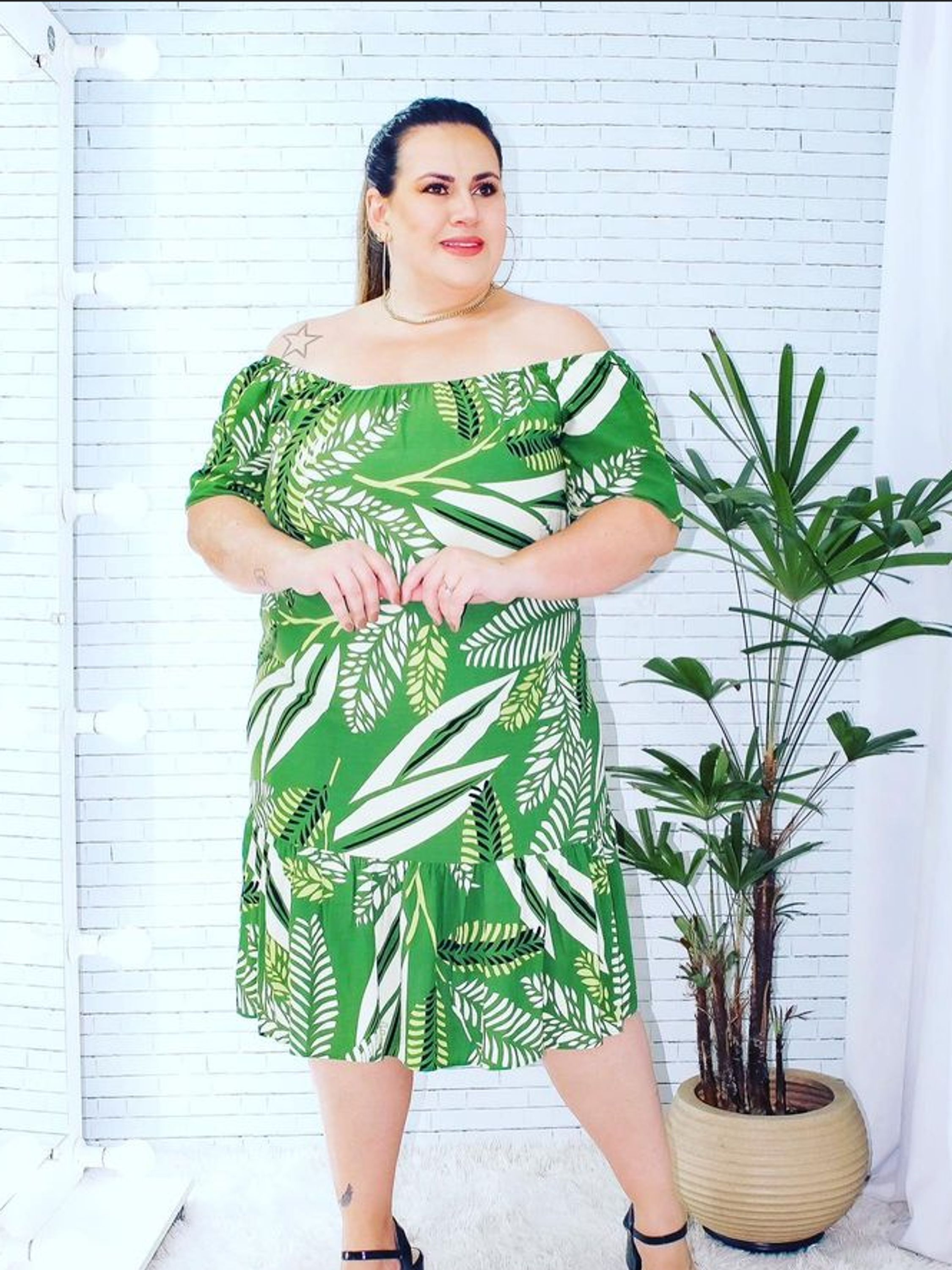 Vestido Viscolinho Plus Size Veste até o 52 (Ref.1986)