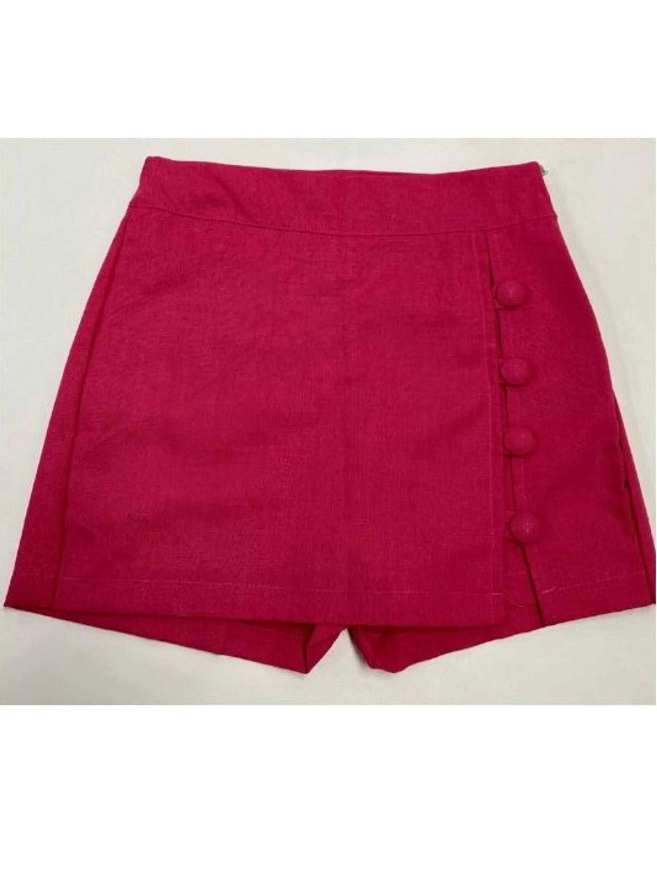 Short Saia linho com botões