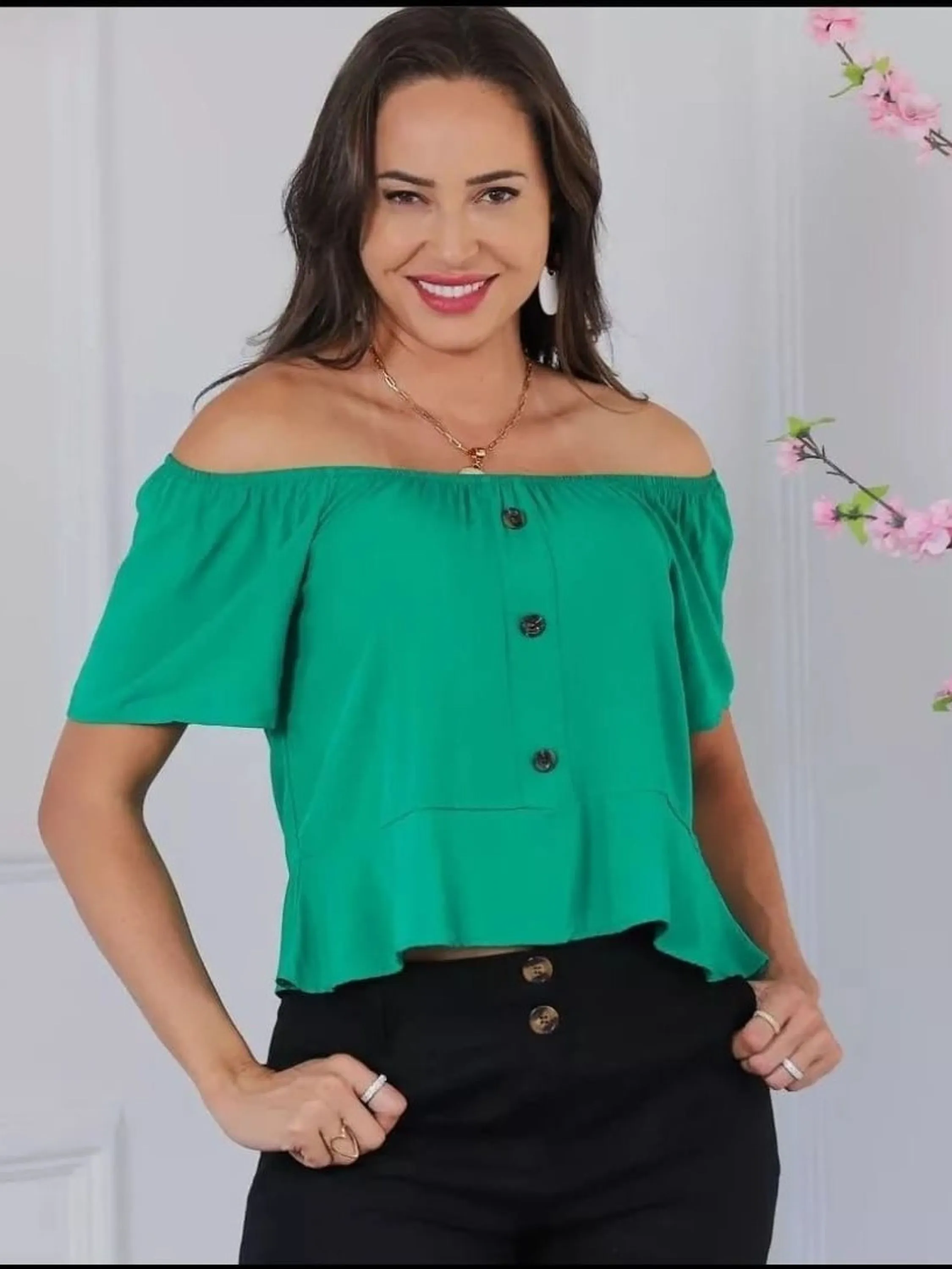 Blusa Ciganinha Femenina Lisa