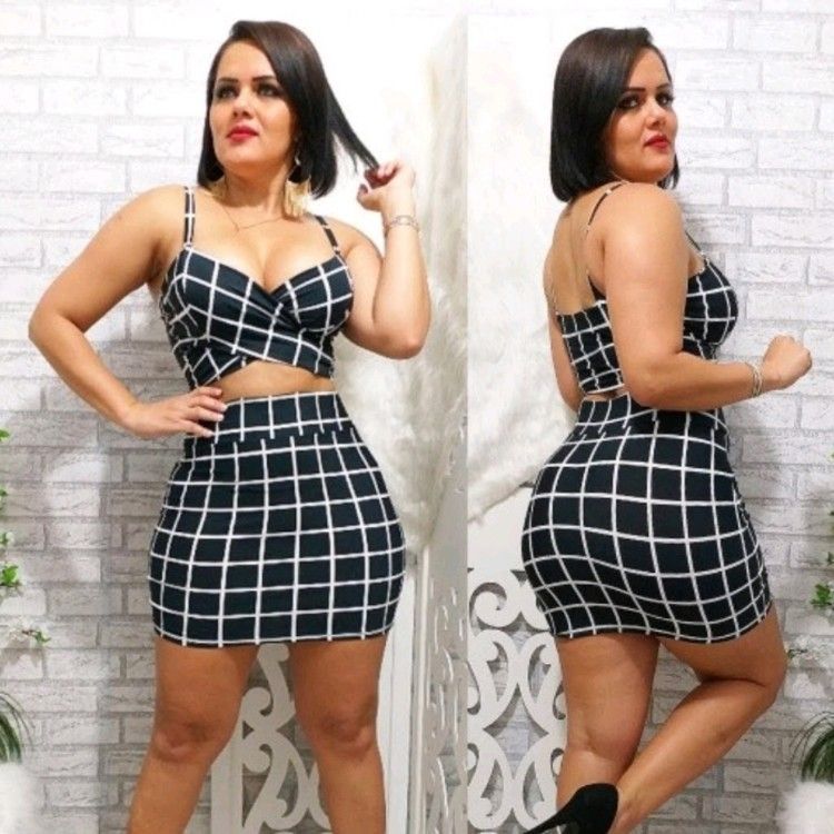 Conjunto saia + croped com bojo blogueirinha