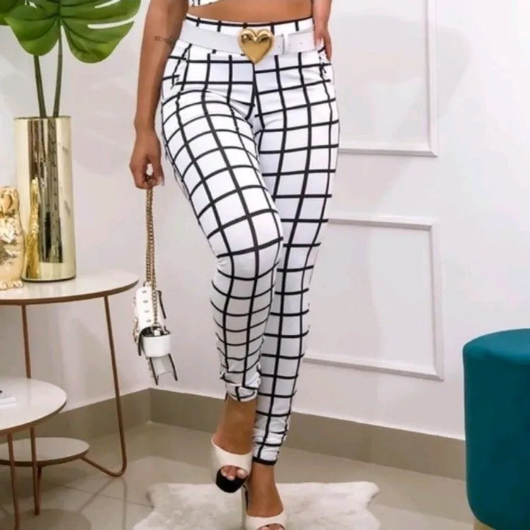 Calça  cós alto Blogueira De Sucesso Super Na Moda