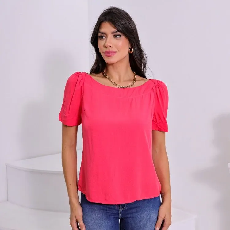 Blusa Gola Canoa Manga Curta