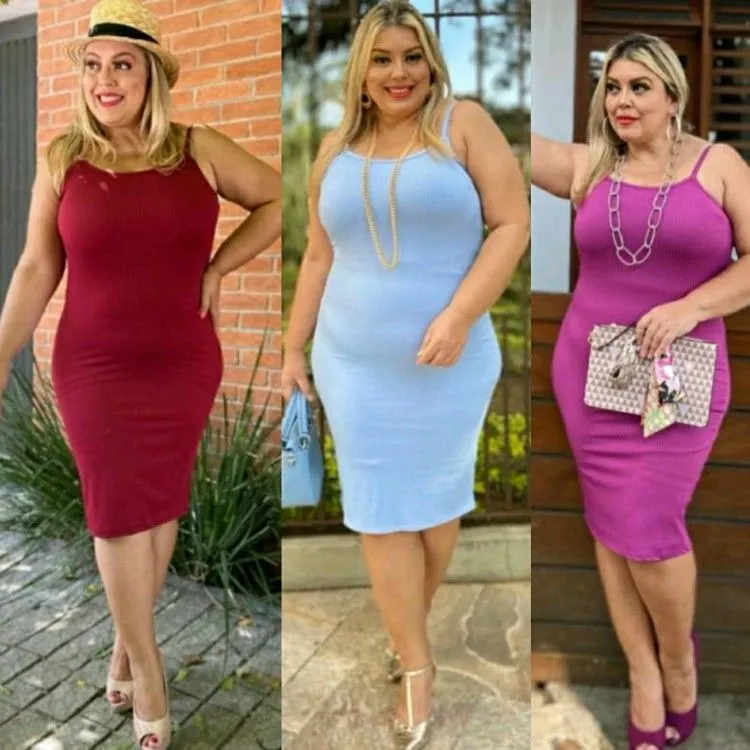 Vestido Midi Regata plus size