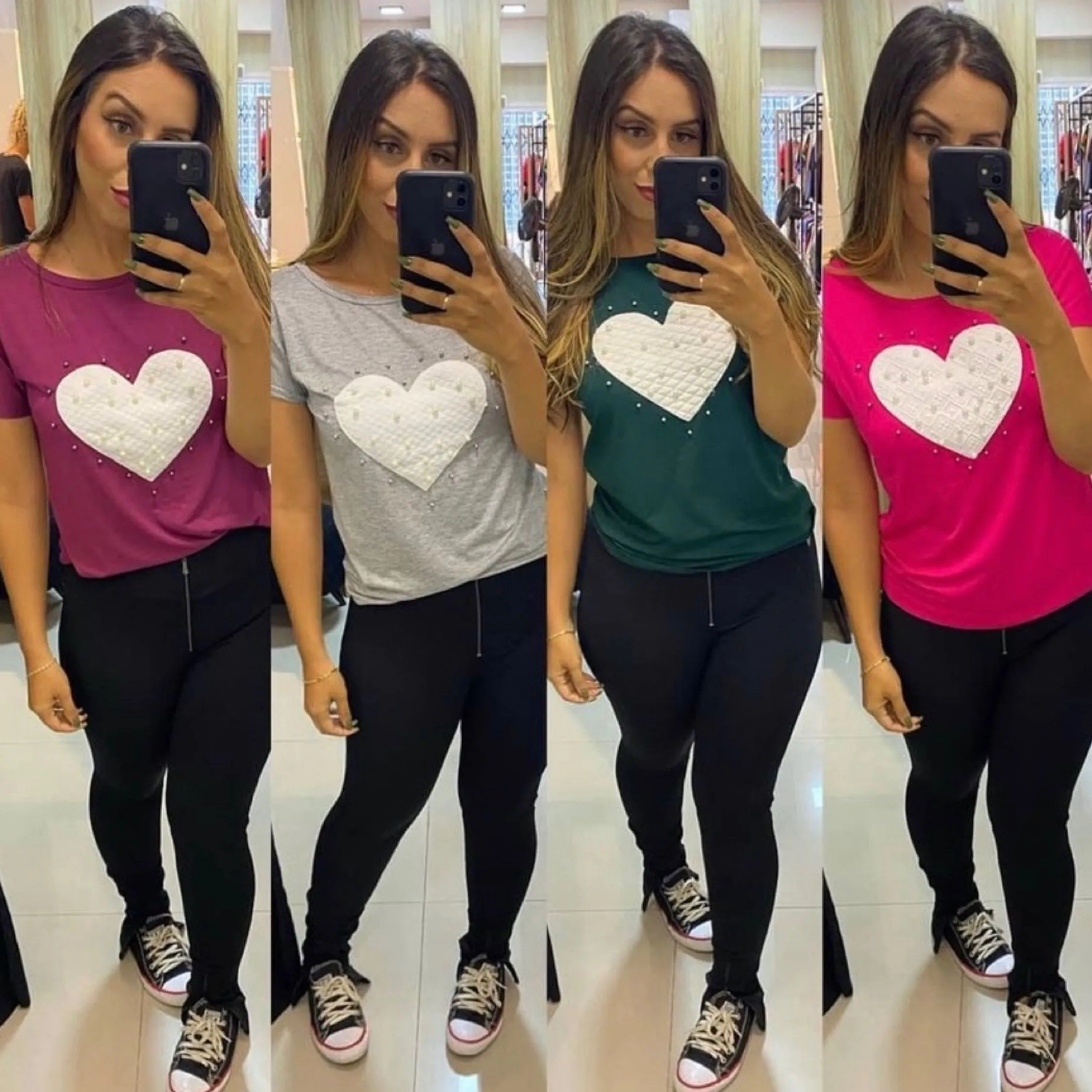 Blusa manga curta tecido viscolycra estica Maya modas